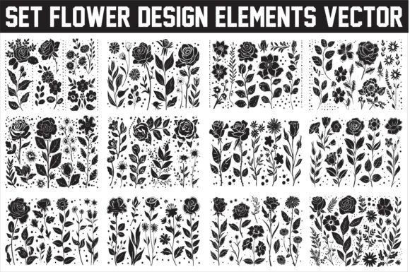 Download Elegant Floral Design Elements Vector - Premium Bundle