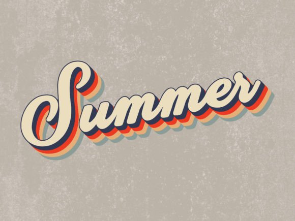 Download Vintage Text Effects | Hot Summer - Vintage text Collection