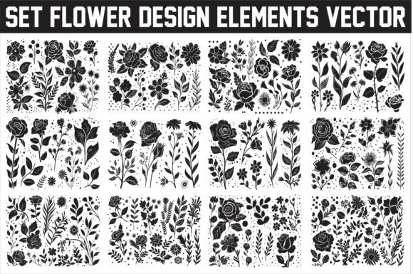Download Elegant Floral Design Elements Vector - Premium Bundle