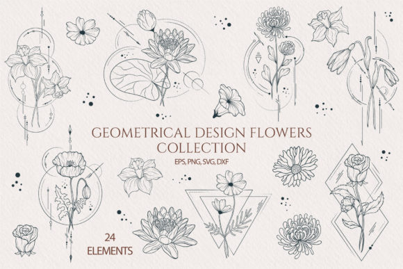 Download Geometrical Design Birth Month Flowers - Birth month Collection