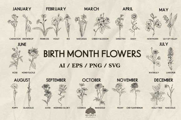 Download Birth Month Flowers Svg Bundle - Birth month Collection