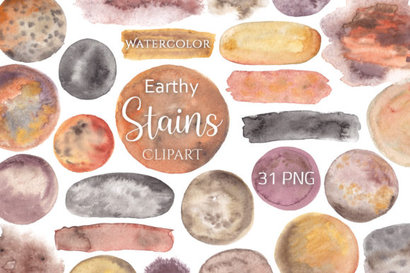 Download Earthy Watercolor Stains - Earthy Collection