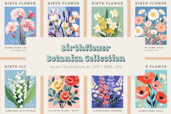 Download Birth Month Flower Market Wall Art - Birth month Collection