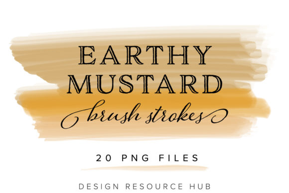 Download Earthy Mustard Digital Brush Stroke Set - Earthy Collection