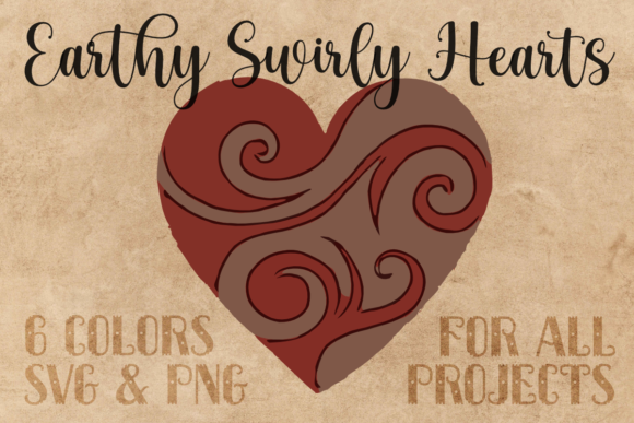 Download Earthy Swirly Hearts SVG PNG Clip Art - Earthy Collection