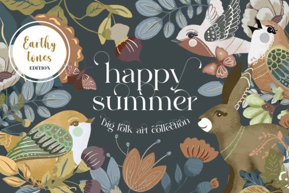Download Summer Folk Clip Art Earthy Tones Vector - Earthy Collection