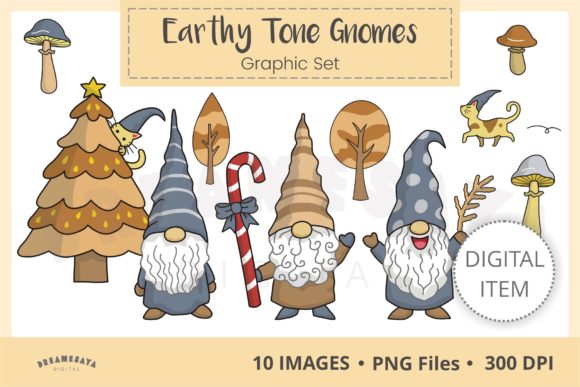 Download Earthy Tone Gnomes Clip Art - Earthy Collection